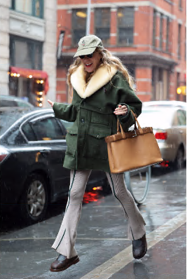 Prada Caramel Buckle Leather Drawstring Bag