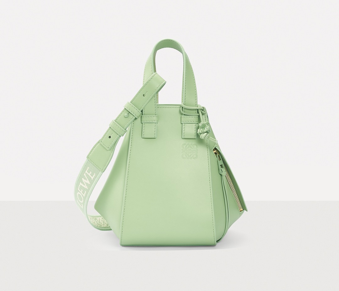 LOEWE Okra Green Glaze Hammock Handbag