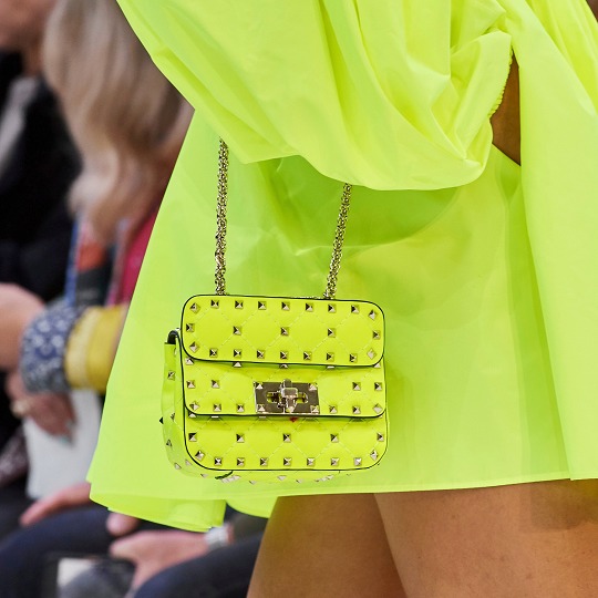 Valentino Fluorescent Yellow Rockstud Bag
