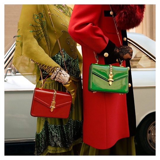 GUCCI Sylvie 1969 Patent Leather Handbag